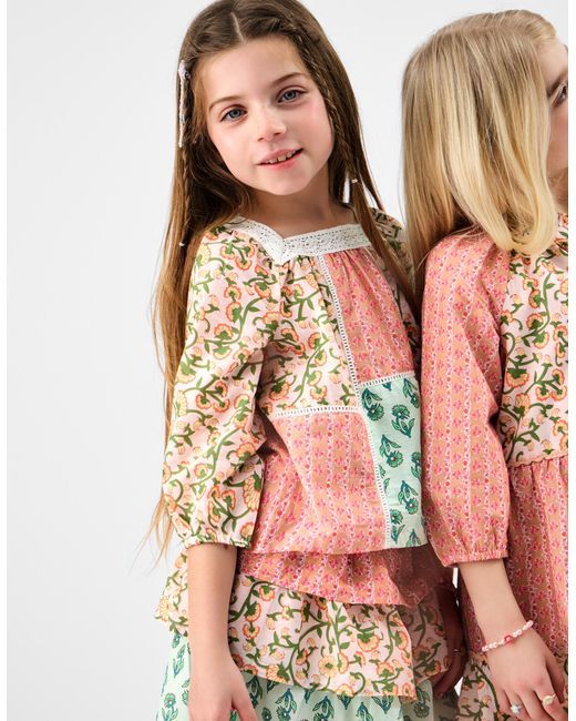 Accessorize Natural Floral Patchwork Top