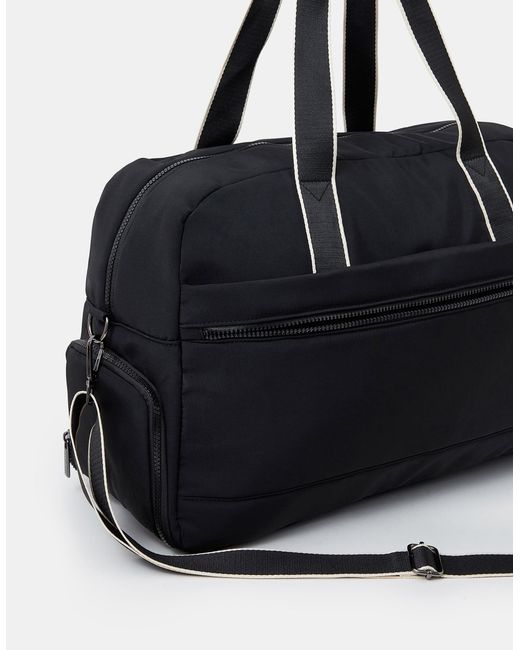 Accessorize Black Large Nylon Weekend Bag