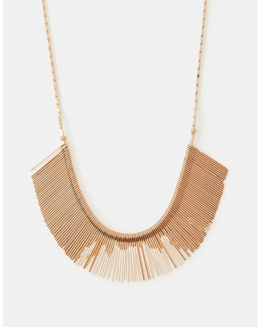 Accessorize White Fan Collar Necklace