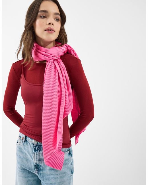 Accessorize Pink Lightweight Pleated Scarf