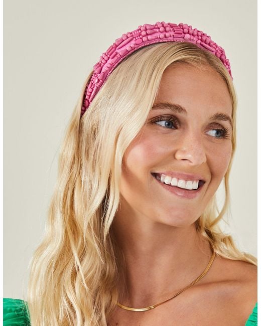 Accessorize Women's Pink Mixed Bead Headband