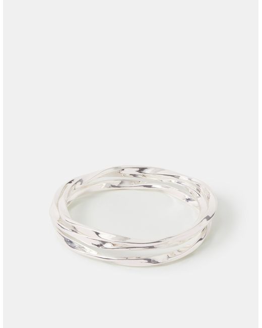 Accessorize Natural 3-Pack Slim Twist Bangles