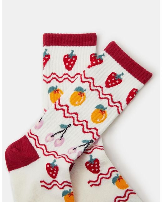 Accessorize White Fruit Print Socks