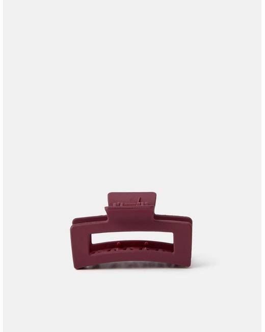 Accessorize Red Matte Rectangle Claw Clip