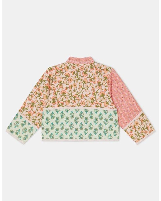 Accessorize Pink Floral Patchwork Quilted Jacket
