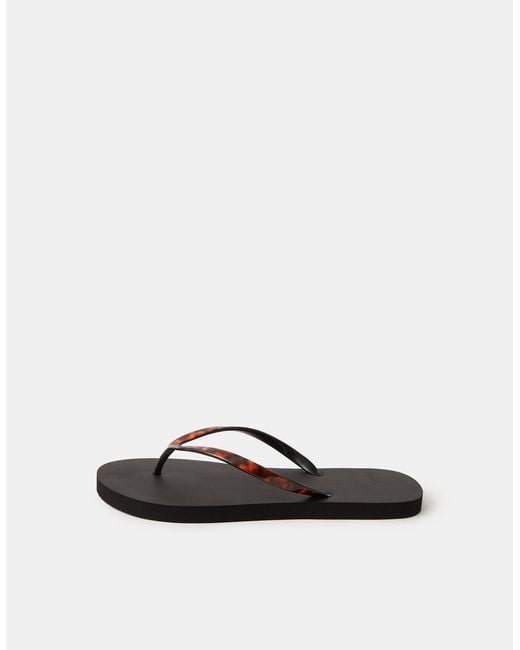 Accessorize Black Tort Flip Flops