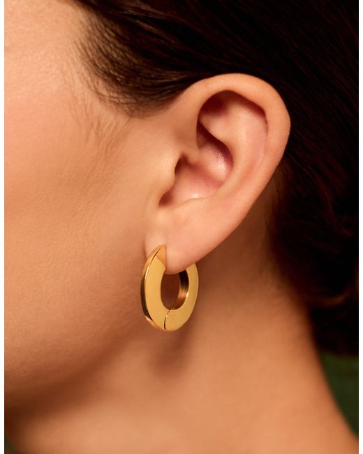 Accessorize Orange Stainless Steel Flat Hoop Earrings