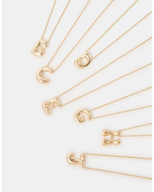 Accessorize Metallic Bubble Initial Pendant Necklace