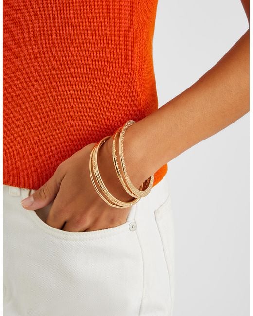 Accessorize Metallic 6-Pack Mixed Metal Bangles