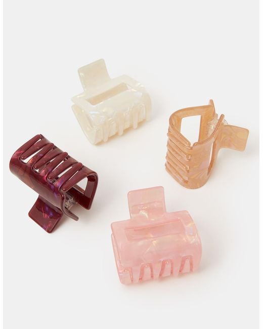 Accessorize Brown 4-Pack Iridescent Square Claw Clips