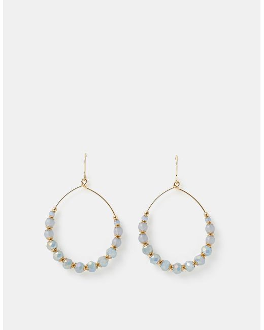 Accessorize Blue Beaded Hoop Earrings