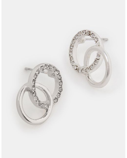 Accessorize White Infinity Pavé Drop Earrings