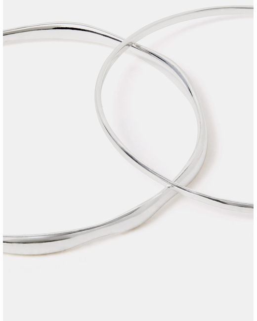 Accessorize White 2-Pack Sterling-Plated Bangles