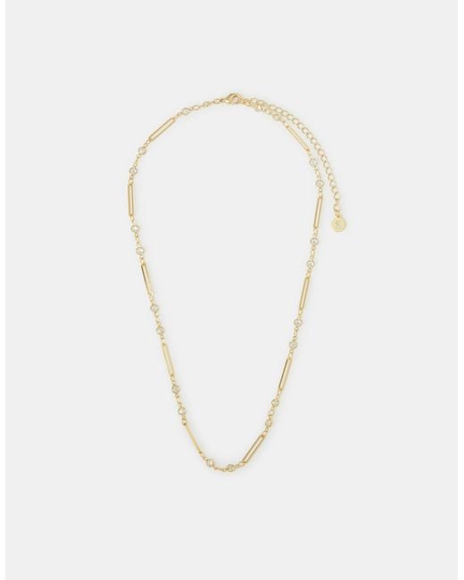 Accessorize White 14Ct-Plated Cubic Zirconia Paperclip Necklace