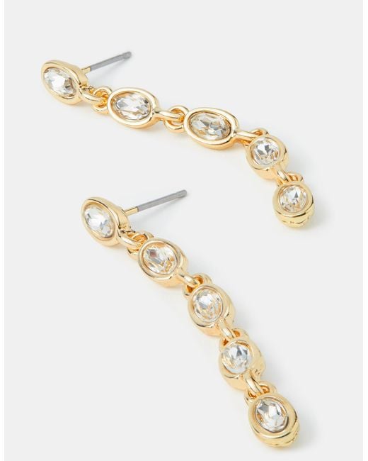 Accessorize Metallic Oval Cut Drop Earrings