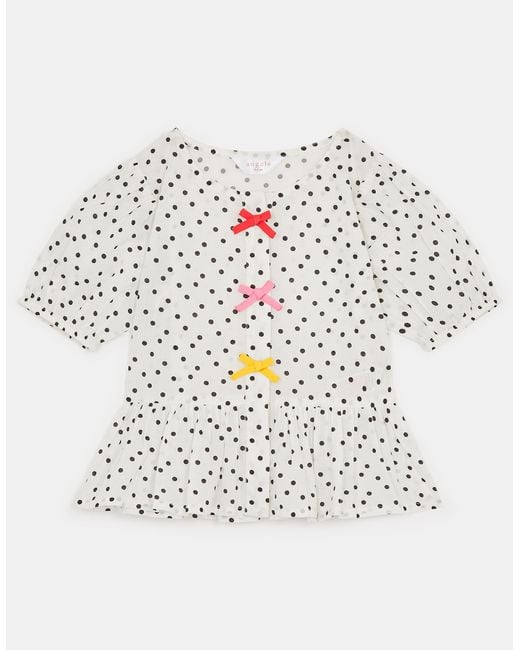 Accessorize White Polka Dot Top