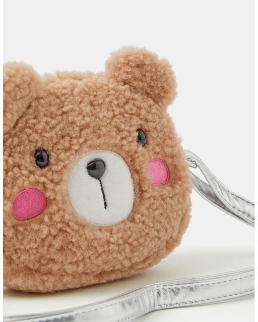 Accessorize White Fluffy Bear Crossbody Bag