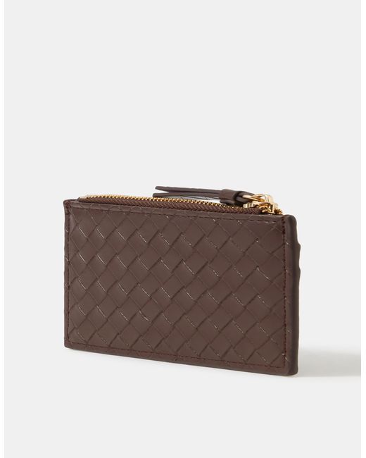 Accessorize Brown Woven Card Holder