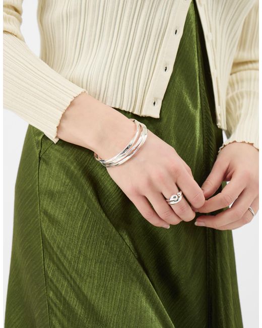 Accessorize Natural 3-Pack Slim Twist Bangles