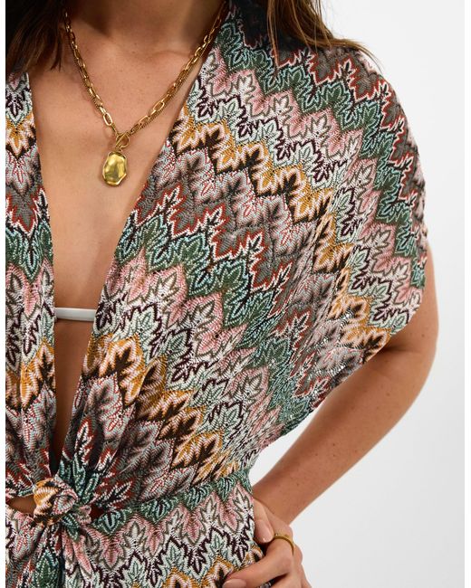 Accessorize Brown Crochet Mini Kaftan