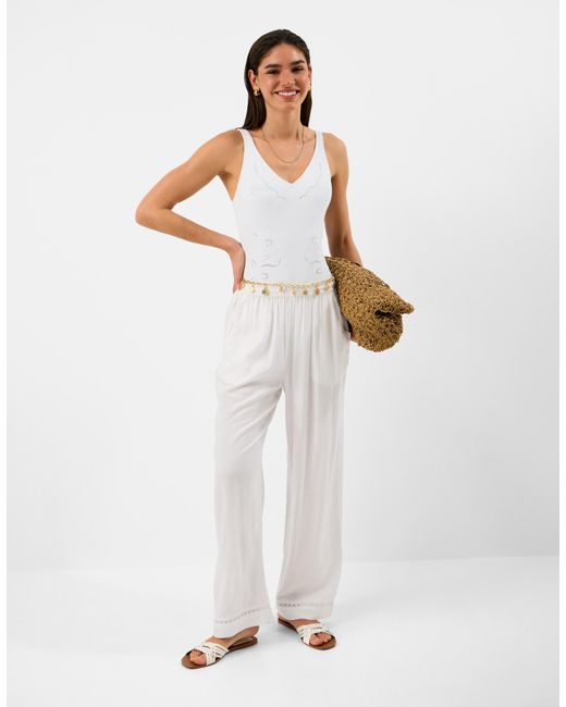 Accessorize White Floral Cutwork Swimsuit