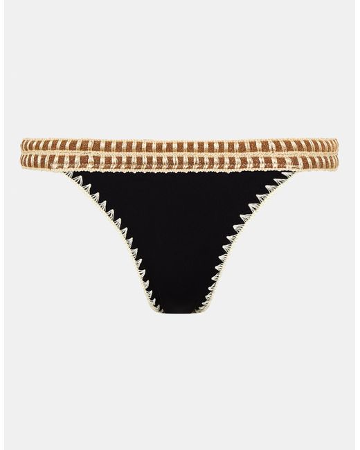 Accessorize Black Glitter Band Bikini Bottoms