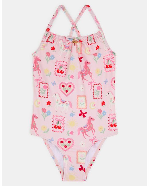 Accessorize Natural Cowboy Print Swimsuit