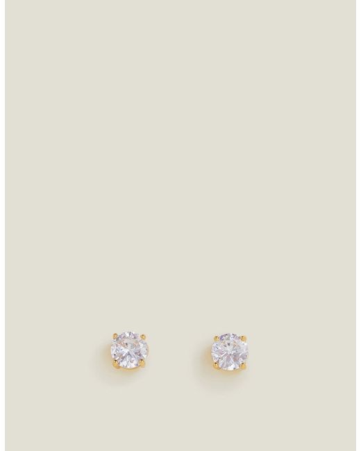 Accessorize Brown 14Ct-Plated Large Bling Stud Earrings