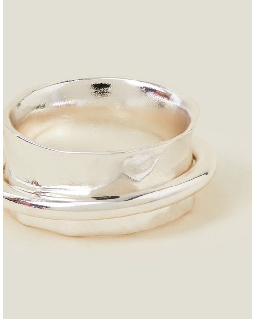 Accessorize Natural Sterling Silver-plated Spinner Ring Silver