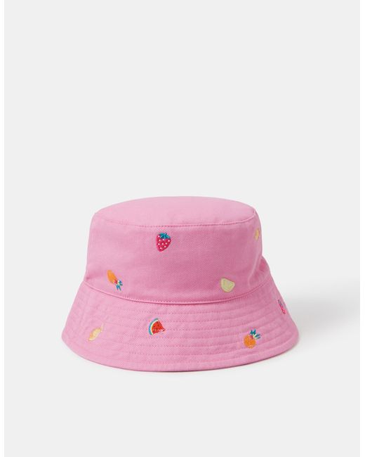 Accessorize Pink Fruit Embroidered Bucket Hat