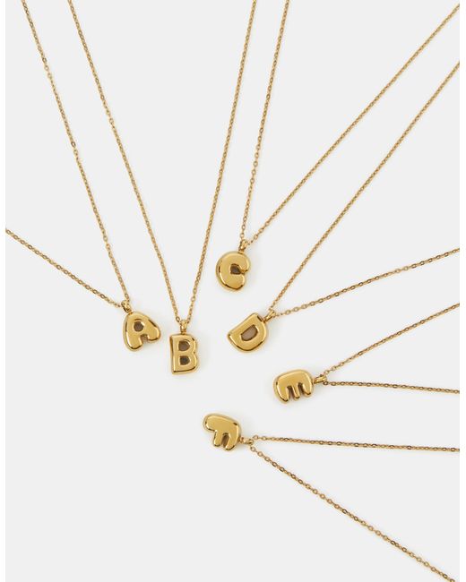 Accessorize White Stainless Steel Bubble Initial Pendant Necklace