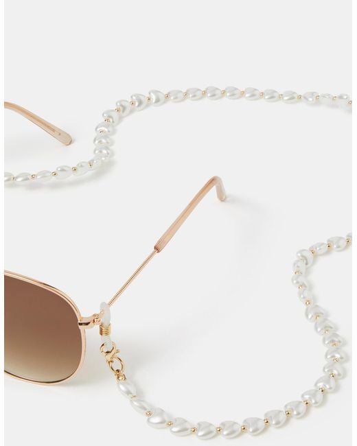 Accessorize Natural Pearl Heart Sunglasses Chain