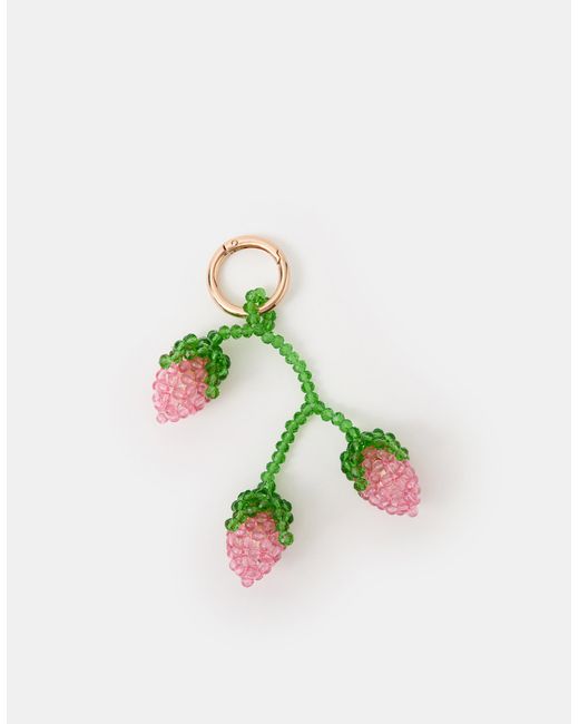Accessorize Green Strawberry Beaded Bag Charm