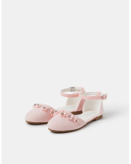 Accessorize Pink Two-Part Gem Flower Ballet Flats