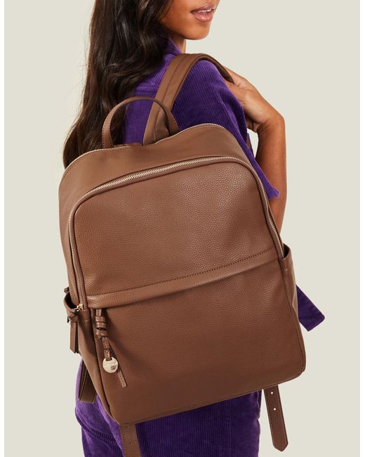 Accessorize Women's Brown Smart Zip Around Backpack