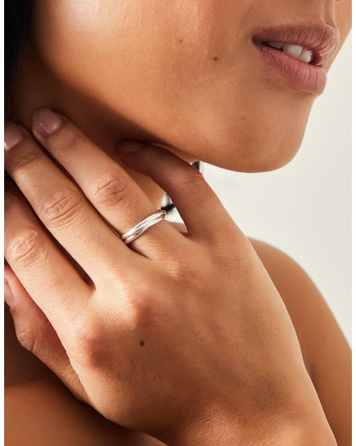 Accessorize Natural Sterling Russian Band Ring