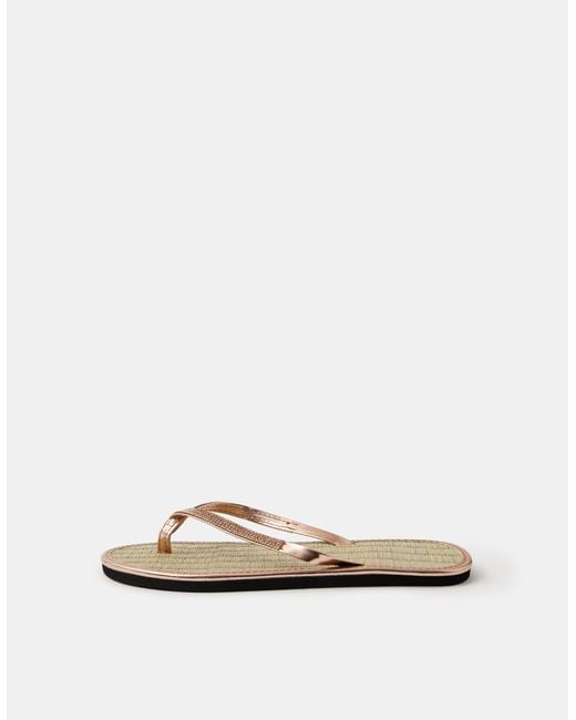 Accessorize Natural Sparkle Seagrass Flip Flops