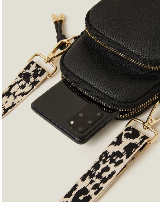 Accessorize Women's Webbing Strap Phone Bag Black