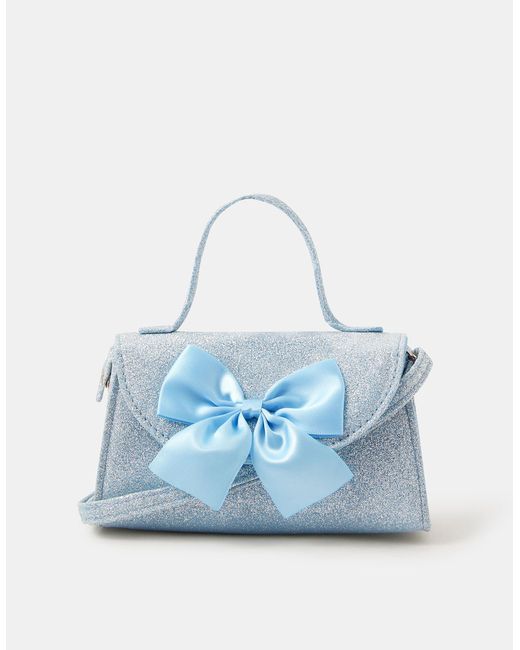 Accessorize Blue Sparkle Bow Handbag