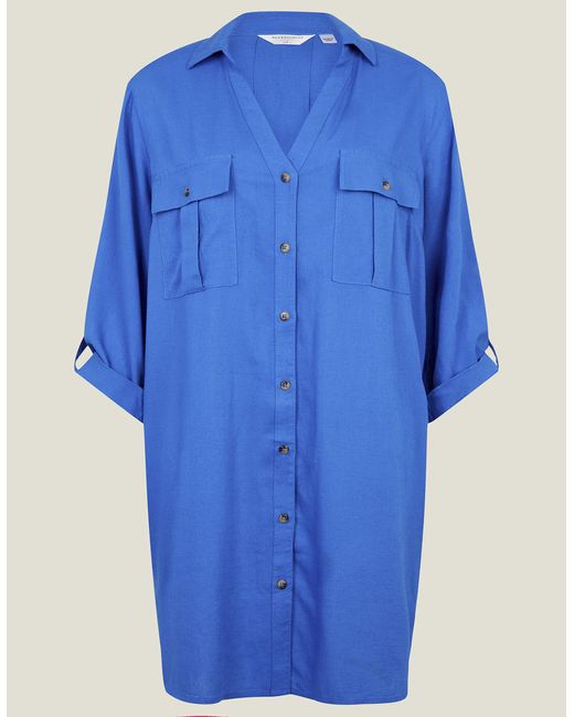 Accessorize Women's Beach Shirt Blue