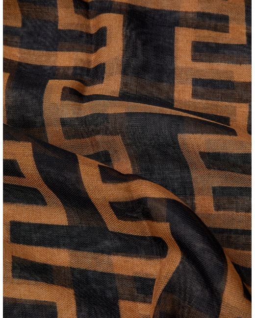 Accessorize Brown Lightweight Geometric Print Scarf
