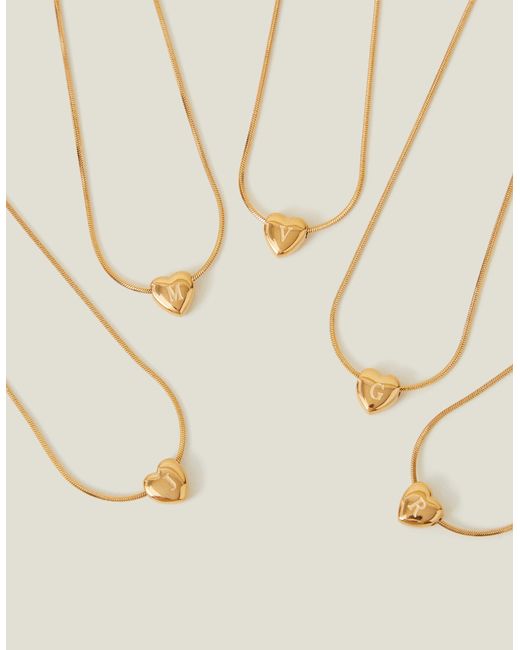 Accessorize Natural 14Ct-Plated Stainless Steel Initial Heart Necklace