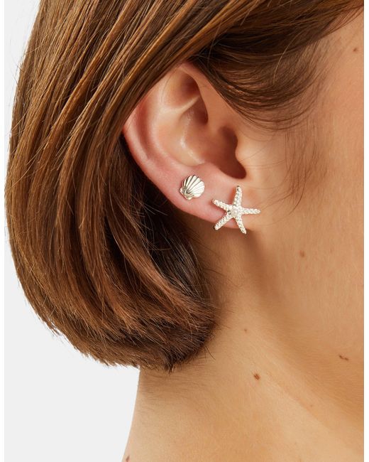 Accessorize White 3-Pack Starfish Stud Earrings