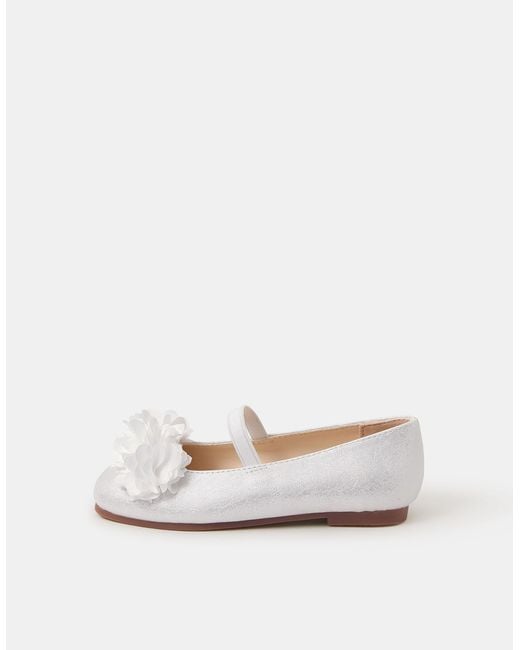 Accessorize White Corsage Flower Ballet Flats