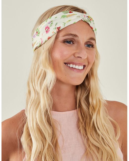 Accessorize Natural Women's White Floral Bando Headband