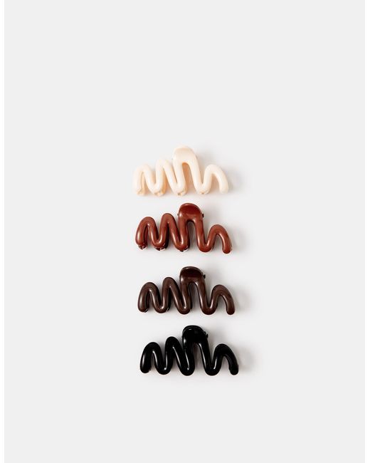 Accessorize White 4-Pack Mini Wiggle Claw Clips