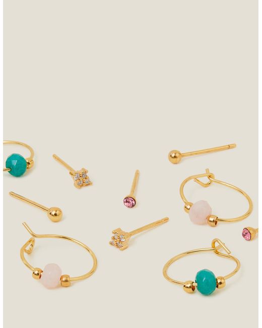 Accessorize Natural Women's 5-pack 14ct Gold-plated Earrings