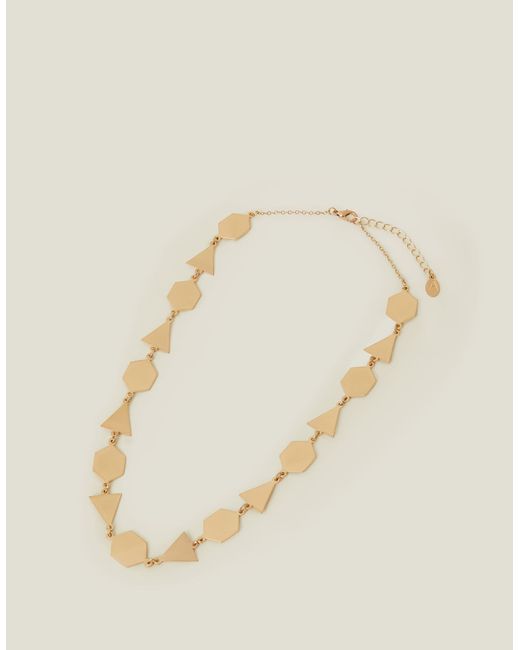 Accessorize Natural Gold Geometric Shapes Collar Necklace