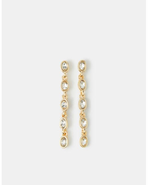 Accessorize Metallic Oval Cut Drop Earrings