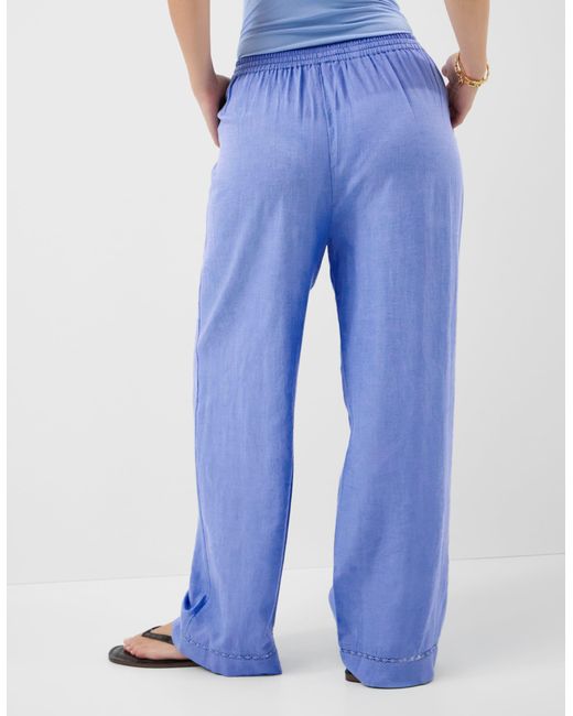 Accessorize Blue Lace Trim Wide Leg Beach Trousers